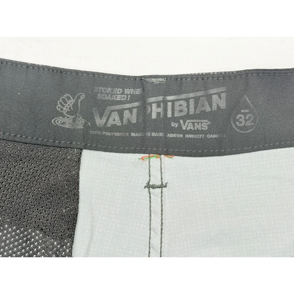 Vans Vanphibian Amphibious Hybrid Board Shorts Gray Plaid Men's 32